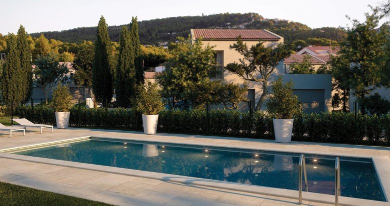 Achat / Vente immobilier neuf Ventabren au coeur d'un domaine maison avec piscine (13122) - Réf. 12865