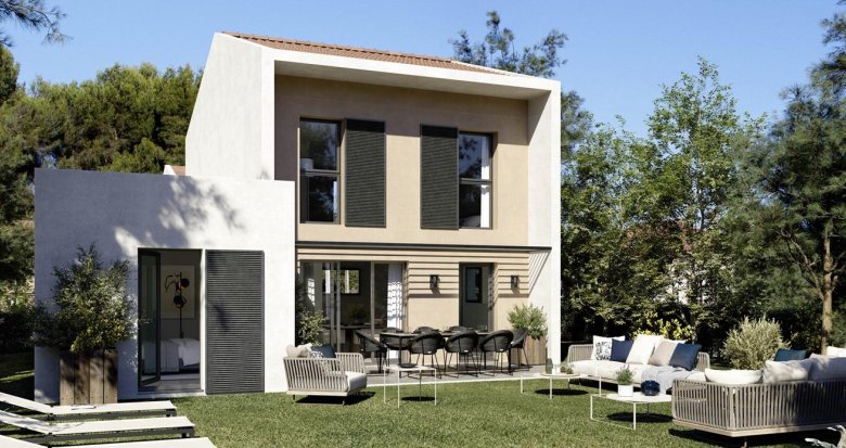 Achat / Vente immobilier neuf Ventabren au coeur d'un domaine maison avec piscine (13122) - Réf. 12865