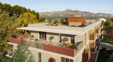 Programme immobilier neuf LES ECOLINES - Aubagne : logements neufs sécurisés et verdoyants proche des transports (13400) - Référence : 14423