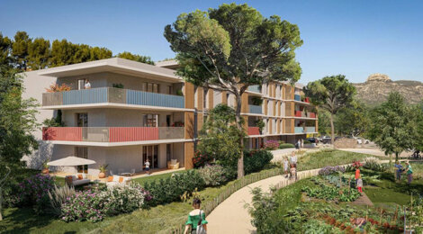 Programme immobilier neuf LES ECOLINES - Aubagne : logements neufs sécurisés et verdoyants proche des transports (13400) - Référence : 14423