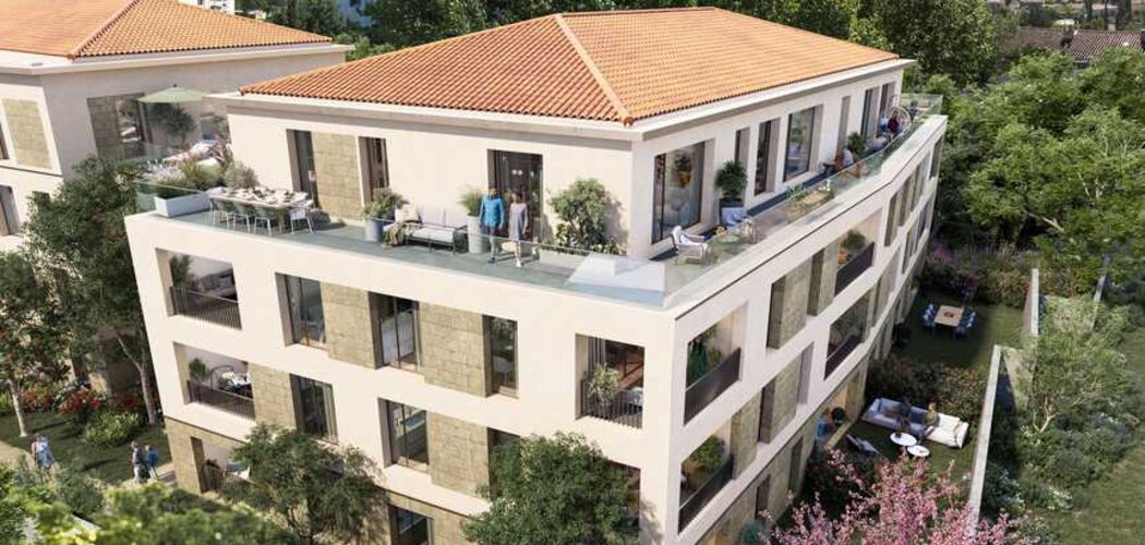 Programme immobilier neuf 102 Gambetta - Aix-en-Provence : logements neufs sécurisés et verdoyants proche du cours Mirabeau (13090) - Référence : 16885