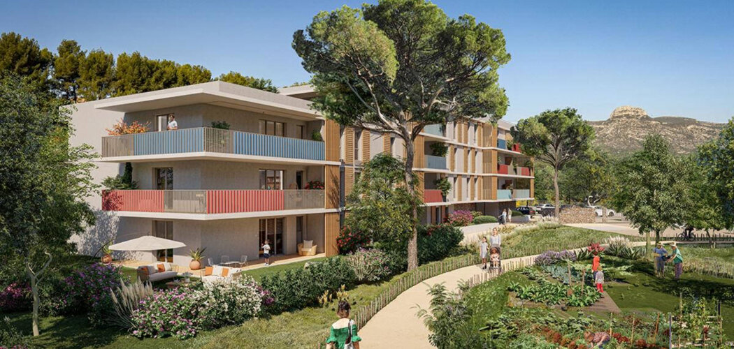 Programme immobilier neuf LES ECOLINES - Aubagne : logements neufs sécurisés et verdoyants proche des transports (13400) - Référence : 14423