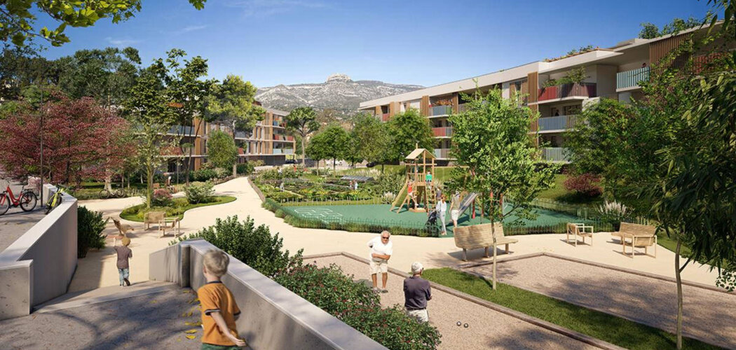 Programme immobilier neuf LES ECOLINES - Aubagne : logements neufs sécurisés et verdoyants proche des transports (13400) - Référence : 14423