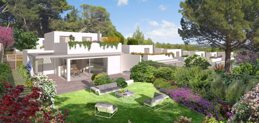 Programme immobilier neuf Le Parc aux Ecureuils - Marseille : maisons neuves dans le quartier Sormiou, vues sur les Calanques (13009) - Référence : 8607