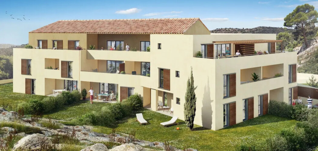 Programme immobilier neuf Les Roches Rouges - Meyrargues : appartements neufs T2–T4 dans un écrin de verdure près d’Aix (13650) - Référence : 14431
